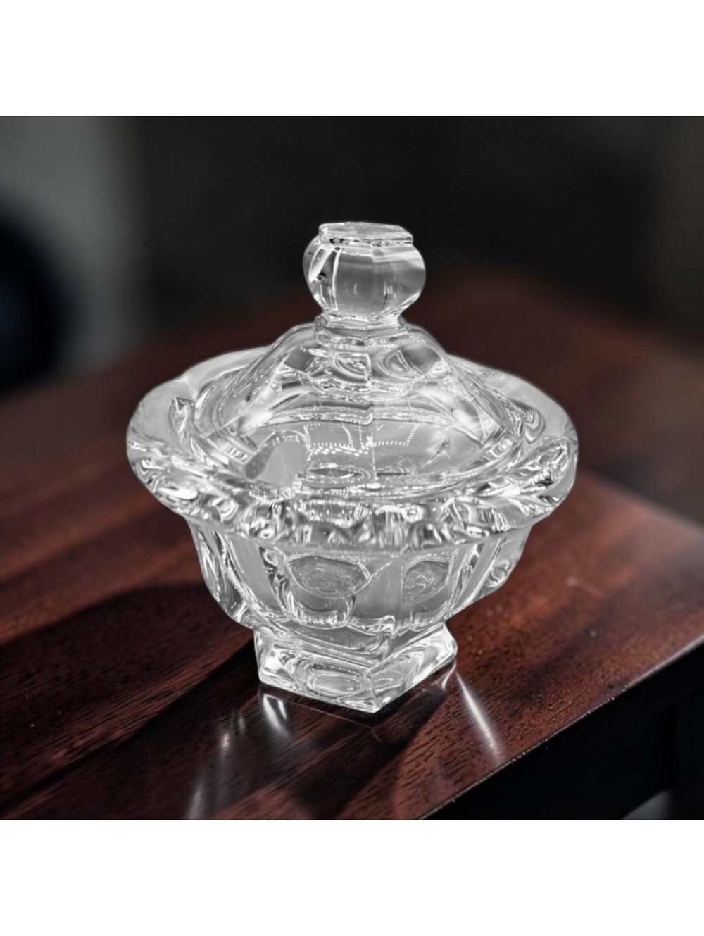 Both Baccarat Crystal Missouri Mustard Jar with Lid 5.5”